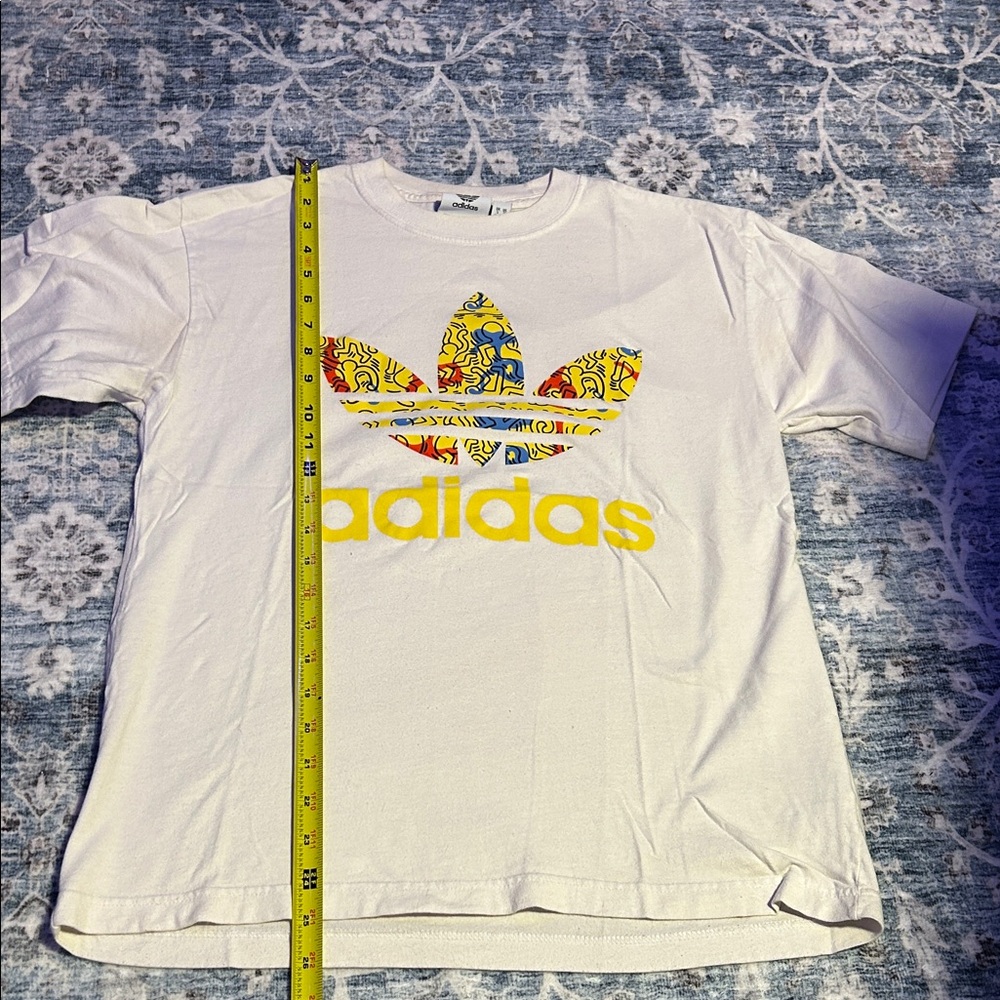 Adidas Kids White Tee with Colorful Logo
